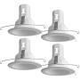 [4-Pack] PROCURU 5'' White Baffle Metal Trim for 5'' Recessed Can Light - Compatible with LED, Incandescent, CFL, Halogen Bulbs (White (4-Pack))