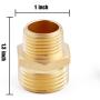 Litorange (4 Pack Industrial Metal Brass Garden Hose to Hose Fitting Connect, Green Thumb Quick Swivel Connector Adapter,Double Female Thread Size 3/4'' x 1/2'' NPT Pipe