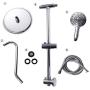Rain Shower Head with Handheld - Sarlai Dual Shower Combo,Stainless Steel 10 Inch Shower Head,5-setting Handheld Sprayer with Plastic Drill-Free Adjustable Slide Bar and Hose, Chrome Finish