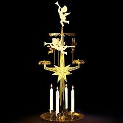 Angel Chimes The Original & Traditional Decorative Swedish Candle for Christmas - Metal Chime Carousel, Authentic, Scandinavian, Decoration & Ornament for Home and Kitchen (+4 Candles)