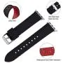 Fullmosa Apple Watch Band Silicone Compatible Apple Watch 42mm 44mm 38mm 40mm, Rainbow Soft Rubber iWatch Band for Apple Watch SE/6/5/4/3/2/1, Black Top/ Red Bottom 44mm 42mm