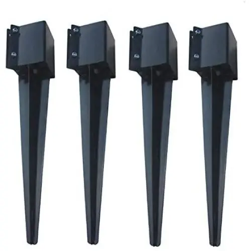 MTB Fence Post Anchor Ground Spike Metal Black Powder Coated 36 x 6 x 6 Inches Outer Diameter (Inner Diameter 5.5 x5.5 Inches), Pack of 4 MTB Fence Post Anchor Ground Spike Metal Black Powder Coated 36 x 6 x 6 Inches Outer Diameter (Inner Diameter 5.5 x5.5 Inches), Pack of 4