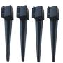 MTB Fence Post Anchor Ground Spike Metal Black Powder Coated 36 x 6 x 6 Inches Outer Diameter (Inner Diameter 5.5 x5.5 Inches), Pack of 4