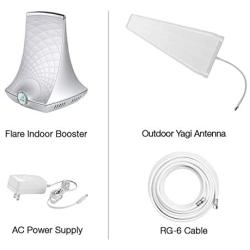 SureCall Flare 3.0 Cell Phone Signal Booster for Home Yagi Antenna Configuration | Integrated indoor antenna for easier install | Covers up to 3000 sq ft | Boosts Voice, data for 4G, LTE, 3G