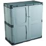 Rubbermaid Storage Small Cabinet with Doors, Lockable Storage Cabinet, 18''D x 36''W x 37''H, Grey/Black