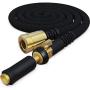 TITAN 150FT Garden Hose - All New Expandable Water Hose with Triple Latex Core 3/4'' Easy Removal Solid Brass Fittings Expanding Extra Strength Fabric Flexible with Jet Nozzle and Washers (B)