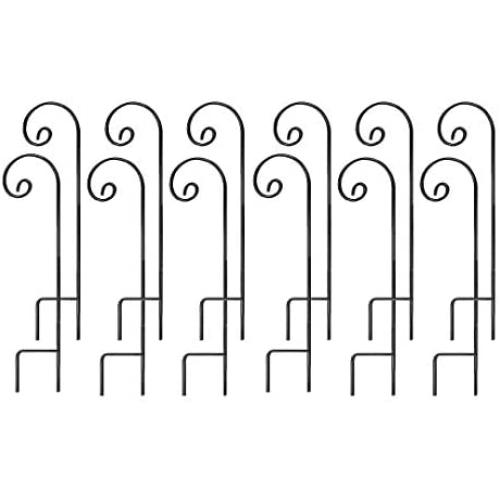 Ashman Shepherd Hook 35 Inch 12 Pack, 1/2 Inch Thick, Made of Premium Metal for Hanging Bird Feeders, Mason Jars, Plant Hangers, Flower Basket, Christmas Lights, Lanterns, Garden Stakes and Weddings