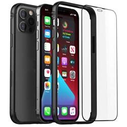 Slim Thin Phone Case Compatible with iPhone 12 Pro Max, Metal Bumper Cover with Soft TPU Inner [No Signal Interference][Support Wireless Charging] Compatible for iPhone 12 Pro Max (Black)