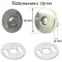 BALABALA 50 Sets 18mm Silver Tone Magnetic Buttons Snap Clasps for Handbag Purses Bags Clothes Leather Sewing Craft DIY