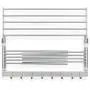 brightmaison Space Saver Wall Mounted Laundry Clothes Drying Rack with Hooks and Swing Arms Metal Silver Space Saver brightmaison Space Saver Wall Mounted Laundry Clothes Drying Rack with Hooks and Swing Arms Metal Silver Space Saver