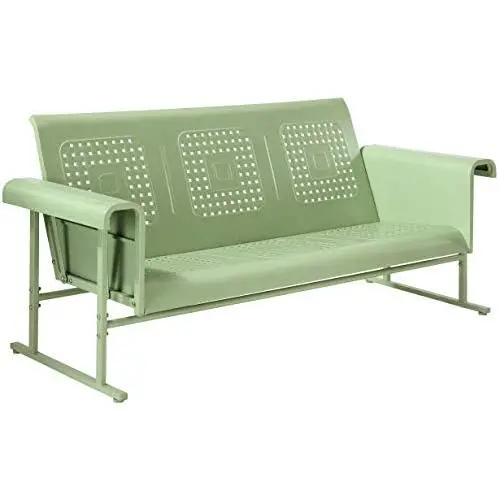 Crosley Furniture CO1028-GR Veranda Retro Outdoor Metal Sofa Glider, Oasis Green Crosley Furniture CO1028-GR Veranda Retro Outdoor Metal Sofa Glider, Oasis Green