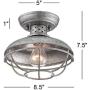 Franklin Park Rustic Farmhouse Outdoor Ceiling Light Fixture Galvanized Steel Open Cage 8 1/2'' Damp Rated for Exterior House Barn Porch Patio Deck - Franklin Iron Works