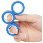 NSKER 3PCS Fidget Toys for Anxiety-Cool Finger Stress Relief Magnetic Rings Office School Stress Toys Magnet Magnetic Fingertip Toy Magnetic Game Unzip Toys for Men,Women and Kids-Deep Blue
