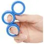 NSKER 3PCS Fidget Toys for Anxiety-Cool Finger Stress Relief Magnetic Rings Office School Stress Toys Magnet Magnetic Fingertip Toy Magnetic Game Unzip Toys for Men,Women and Kids-Deep Blue