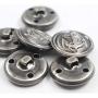 14 Pieces Metal Blazer Button Set - Naval Anchor Crest - for Blazer, Suits, Sport Coat, Uniform, Jacket (Antique Dark Silver)