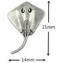 Bezelry 12 Pieces Stingray Antique Silver Color Metal Shank Buttons 21mm