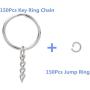 NANSSY 150 1''/25mm Split Keyrings with Chain Silver Keychain Ring, Key Chains Rings Parts with Open Jump Ring and Connector. (150)