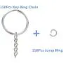NANSSY 150 1''/25mm Split Keyrings with Chain Silver Keychain Ring, Key Chains Rings Parts with Open Jump Ring and Connector. (150)