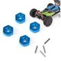 Hubs Nut, 5MM Aluminum Alloy Wheel Hex Mount Hubs Nut RC Car Wheel Hex Mount Hubs with Pins Fit for WLtoys 1/14 144001(Blue1266B)