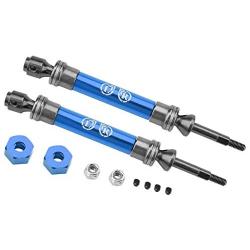 keyren Rear Drive Shaft RC Truck Drive Shaft, 2pcs SLA031 Upgrade Parts CVD Transmission Axle, Metal for Traxxas Slash 4X4 1/10 Truck RC Car(SLA031NB Dark Blue)