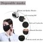 Wecolor 100 Pcs Disposable 3 Ply Earloop Face Masks, Suitable for Home, School, Office and Outdoors (Black)