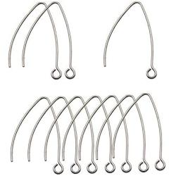 80pcs Stainless Steel Dangle Open V Shape Hoop Earrings Hooks Findings for DIY Jewellery Making Earrings Findings (10688)