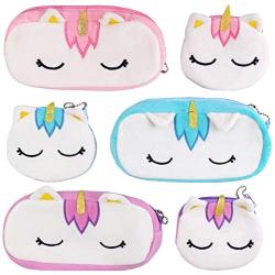 SUBANG 6 Pieces Pencil Case Unicorn Cotton Pencil Bag Soft Pencil Case Makeup Bag Cosmetic Bag