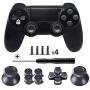 TOMSIN Metal Buttons for DualShock 4, Aluminum Metal Thumbsticks Analog Grip & Bullet Buttons & D-pad for PS4 Controller (Dark Grey)