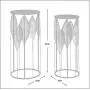 FirsTime & Co. Loraina Leaves Outdoor Plant Stand 2-Piece Set, American Crafted, Black, 12.5 x 12.5 x 27.5 ,