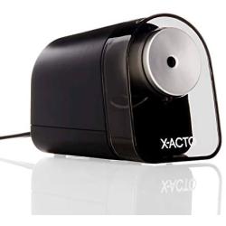 X-ACTO Pencil Sharpener, XLR Electric Pencil Sharpener, Pencil Saver, SafeStart Motor, Black, 1 Count