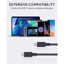 AUKEY USB C to USB C Cable 10ft [100W 20V/5A], USB Type C Cable Braided Nylon Type C Charging Cable Fast Charge for Samsung Galaxy S20/S10/Note10+, Google Pixel 3/4 XL MacBook Pro, iPad Pro, and More