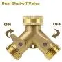 uomio 2 Way Garden Hose Splitter, Y Shape Garden Hose Adapter with 2 Hose Shut Off Valve - 3/4'' Male Thread, Zinc Alloy Body with Rubber & Plastic Parts, 0.8 Mpa Water Pressure Endurance (Full Metal) uomio 2 Way Garden Hose Splitter, Y Shape Garden Hose Adapter with 2 Hose Shut Off Valve - 3/4'' Male Thread, Zinc Alloy Body with Rubber & Plastic Parts, 0.8 Mpa Water Pressure Endurance (Full Metal)