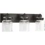Calhoun Collection Antique Bronze Three-Light Farmhouse Bath Vanity Light Calhoun Collection Antique Bronze Three-Light Farmhouse Bath Vanity Light