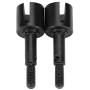 Dilwe 2Pcs RC Car Wheel Axle, Aluminum Alloy Metal Wheel Axle for HIMOTO E10MTL/E10MT/E10BP 1/10 Scale RC Car Spare Part Accessory(Black )