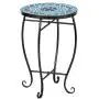 VINGLI Mosaic Accent Table, 14'' Round Side Table,End Table, Plant Stand Decor for Patio Porch Beach Theme Balcony Back Deck Pool Indoor Outdoor Coffee, Metal Cobalt Glass Top Black Iron(Blue Ocean) VINGLI Mosaic Accent Table, 14'' Round Side Table,End Table, Plant Stand Decor for Patio Porch Beach Theme Balcony Back Deck Pool Indoor Outdoor Coffee, Metal Cobalt Glass Top Black Iron(Blue Ocean)
