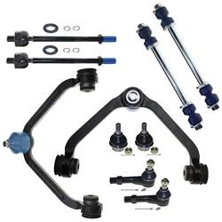 DLZ 10 Pcs Front Suspension Kit-2 Upper Control Arm 2 Ball Joint 2 Sway Bar 4 Outer Inner Tie Rod End Compatible With Explorer Ranger 1998-2001 K7275 K80068 K8695T EV317 ES3461 K8708T