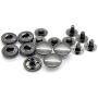 CRAFTMEmore 50 Pack Multi-Size Gun Metal Black Snap Buttons S-Spring Socket Popper Fasteners Jacket Bag Closures (15mm (0.59''))