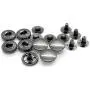 CRAFTMEmore 50 Pack Multi-Size Gun Metal Black Snap Buttons S-Spring Socket Popper Fasteners Jacket Bag Closures (15mm (0.59''))