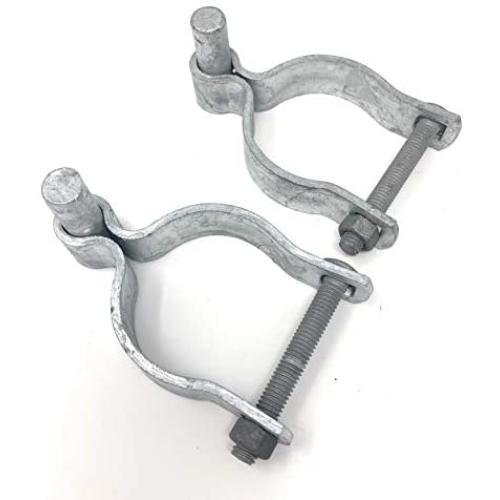Pressed Steel Chain Link Fence Post Hinge w/Bolt - (2 Sets Pack) (2-3/8'') Pressed Steel Chain Link Fence Post Hinge w/Bolt - (2 Sets Pack) (2-3/8'')