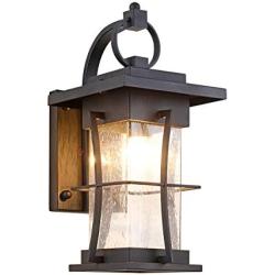 EERU Waterproof Outdoor Wall Sconce Light fixtures, Exterior Wall Lantern Outside Lamps Black Metal with Clear Bubble Glass, Perfect for Exterior Porch Patio House