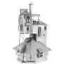 fascinations Metal Earth 3D Metal Model Kits - Harry Potter Set of 5 - The Burrow - Hogwarts Express Train - Hagrids Hut - Golden Snitch - Gringotts Dragon