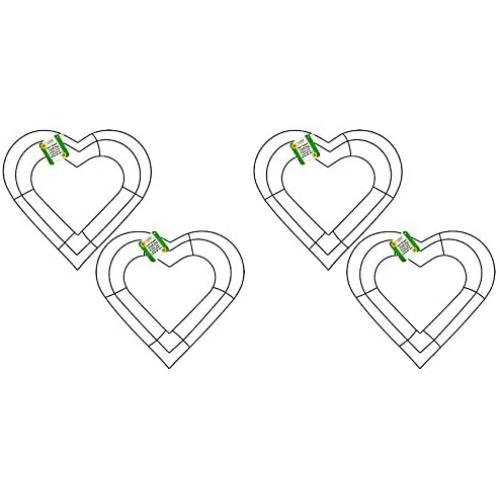 CPreston Interests Heart Shaped Wedding Frame Wreath Making Craft Design 12'' (4 Piece Bundle) Indoor Outdoor
