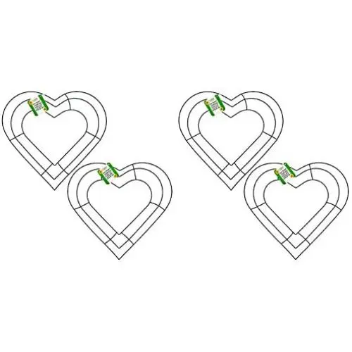 CPreston Interests Heart Shaped Wedding Frame Wreath Making Craft Design 12'' (4 Piece Bundle) Indoor Outdoor CPreston Interests Heart Shaped Wedding Frame Wreath Making Craft Design 12'' (4 Piece Bundle) Indoor Outdoor