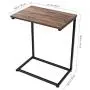 Homemaxs C Table Sofa Side End Table Wood Finish Steel Construction 26-Inch for Small Space
