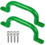 Purife 10 Metal Playground Safety Handles Green (Pair-500LBS), Playground Grab Handles, Kids Playset Handles, Hand Grip Bar for Playhouse,Treehouse, Jungle Gym, Climbing Frame, Swing Set Accessories