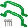 Purife 10 Metal Playground Safety Handles Green (Pair-500LBS), Playground Grab Handles, Kids Playset Handles, Hand Grip Bar for Playhouse,Treehouse, Jungle Gym, Climbing Frame, Swing Set Accessories