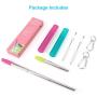 Fomuson 2 Pack Reusable Straws Metal Straw - Portable Stainless Steel Straw Telescopic Straw with Case, and are Suitable for Coffee, Juice, Smoothie, Milkshake
