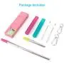 Fomuson 2 Pack Reusable Straws Metal Straw - Portable Stainless Steel Straw Telescopic Straw with Case, and are Suitable for Coffee, Juice, Smoothie, Milkshake