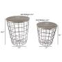 Lavish Home (Gray) Nesting End Tables with Storage