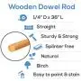 Dowel Rods Wood Sticks Wooden Dowel Rods, 1/4 x 36 Inch Unfinished Hardwood Sticks for Crafts and DIYers, 1000 Pieces, by Woodpeckers Dowel Rods Wood Sticks Wooden Dowel Rods, 1/4 x 36 Inch Unfinished Hardwood Sticks for Crafts and DIYers, 1000 Pieces, by Woodpeckers